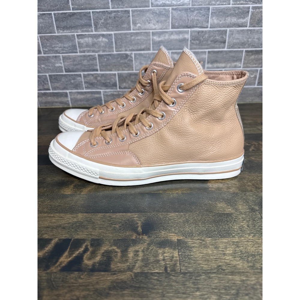 Converse Chuck 70 High Top Tan Pebbled Leather Sneakers Mens 10 169527C
